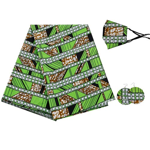 African Headwraps Earrings Face Mask Cotton Headband Bonnet Ankara Wax Fabric Pure Cotton African Headscarf Mask Match Print