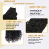 Loose Curly Tape in Human Hair Extensions 18Inch #1B Natural Black Tape in 100% Real Human HairExtensions Water Wave Double Sided Human Hair Tape ins Extensions for Black Women 20PCS 50G