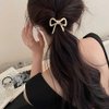 6Pcs Bow Ponytail Holder Hair Ties Metal Bowknot Hair Elastic Scrunchies Hair Rubber Bands Hair Ropes Headbands Decorative Hair Accessories for Women Girls