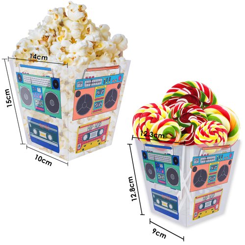 80s Bucket Centerpiece, 8Pcs 90s Tape Radio Party Supplies, 90s Theme Birthday Party Decoration Tape Radio Table Decor, Retro Hip Hop Disco Pop Music Party