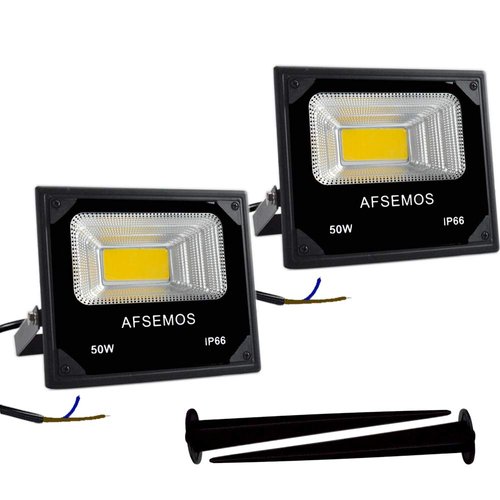 AFSEMOS 30W Outdoor LED Low Voltage Warm White Floodlight, 12V DC Outdoor LED Security Flood Light, IP66 Waterproof Super Bright Work Light for Backyard, Lawn, Street Guardrail (2 Pack)