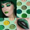 Afflano Green Eyeshadow Palette, Green Glitter Eyeshadow Highly Pigmented, Forest Emerald Green Christmas Makeup Palettes, Yellow Lime Grass Grinch Green Makeup Eye Shadow Pallet 15 Color