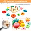 WOOD CITY Stacking Toys for Toddlers 1-3, Montessori Shape Sorter Baby Toys 12-18 Months, Wooden Block Educational Puzzle Toys for Boys Girls 1 2 3 4 Year Old Preschool Learning Gifts