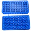 BKMAMLAB Plastic Test Tube Holder Rack for 5ml/10ml/15ml Tubes, Detachable,Holes 50(Blue Single)