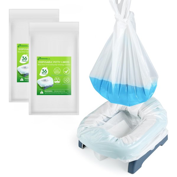 Disposable Potty Bags for Portable Toilet 72 Pack Toddler Travel Potty Liners Refill Bags with Super Absorbent Pads Compatible with OXO Tot 2-in-1 Go Potty Universal Potty Chair Liners