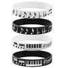 CupaPlay 48PCS Piano Notes Rubber Bracelets Silicone Wristbands Party Supplies -Piano Notes Theme Party Decorations Music Birthday Baby Shower Party Favors