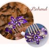 Bohend Rhinestone Hair Comb Crystal Hair Pieces Bridal Wedding Hair Accessories for Women and Girls (A-Purple)
