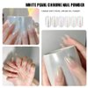 2 Boxes White Pearl Chrome Nail Powder, Mirror Effect Aurora Magic Pearlescent White Nail Powder Pigment, High Gloss Glitter Nail Art, Holographic Ice Aurora Dust Nail Powder for Manicure Decorations