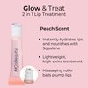 MCoBeauty 2-in-1 Glow & Treat Lip Oil, Peach, Hydrating Tint for Luscious Lips, Vegan, Cruelty Free Cosmetics