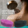 Avilana Silicone Body Scrubber, Gentle exfoliating Body Scrubber That's Easy to Clean, Lathers Well, Long Lasting, and More Hygienic Than Traditional Shower Loofah(S1, Dark Gray)