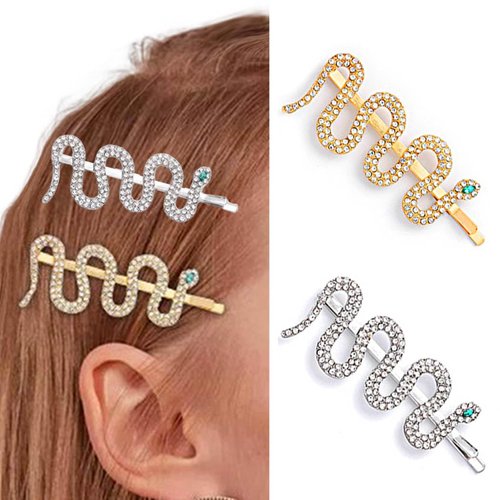 JONKY 2PCS Rhinestone Snake Hair Clips Medusa Headpiece Crystal Hair Pins Vintage Hair Barrettes Medusa Costume Snake Hair Accessories for Women