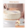 Kootek Cake Decorating Kit Baking Supplies Cake Turntable with 2 Frosting Straight Angled Spatula 3 Icing Smoother Scrapers Baking Accessories Tools for Beginners and Pros, White