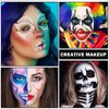 DAMUSI 3 Colors Body Face Paint Sticks Professional Eye Black Baseball Softball Football,Halloween Joker Clown Cosplay Makeup for Adults and Kids（White/Black/Green Eye Black Sticks）