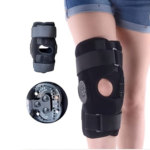 Comfyorthopedic Hinged Knee Brace Adjustable Range of Motion ROM Support Immobilizer for Torn Meniscus, Arthritis, ACL, PCL, MCL, Knee Pain & Mild Osteoarthritis for Men & Women - One Size Fits Most