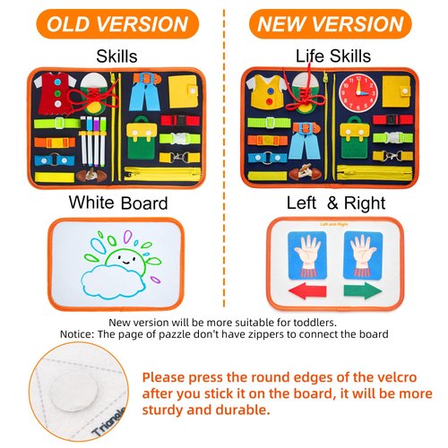 Freebear Busy Board Toddler Travel Toys Sensory Toys for Toddlers 1 2 3 4, Montessori Learning Toys for Toddlers Activities Board, Educational Toys for 3 4 Year Old Boys Girls Gift, Classic