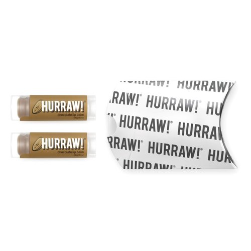 Hurraw! Chocolate Lip Balm, 2 Pack: Organic, Certified Vegan, Cruelty and Gluten Free. Non-GMO, 100% Natural Ingredients. Bee, Shea, Soy and Palm Free. Made in USA