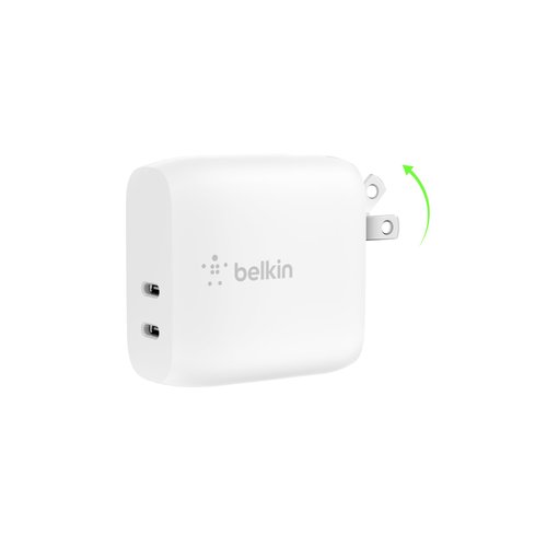 Belkin 40W Dual Port USB-C Wall Charger, USB Type C Charger Fast Charging for iPhone 16, 16 Plus, 16 Pro, 16 Pro Max, 15, 15 Pro, 15 Pro Max, iPhone 14 Series, Galaxy S24 Ultra, iPad, AirPods & More