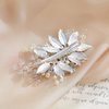 AW BRIDAL Rhinestone Hair Clips for Wedding Flower Hair Accessroies for Brides Bridlal Hair Comb Hair Accesories for Women (Silver)