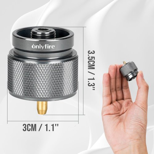 Onlyfire Camping Stove Adapter, Camping Backpacking Stove Convert Connector 1L Outdoor Propane Small Tank Input EN417 Lindal Valve Output, Camp Fuel Adapter for Outdoor Backpack Hiking