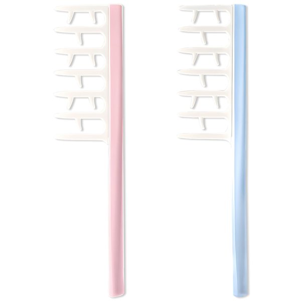 2pcs Antlers-shaped Seam Comb Set - Fluffy Ladies Styling Comb, Perfect Hairdressing Tool for Home, Salon, and Barber Shop Use.