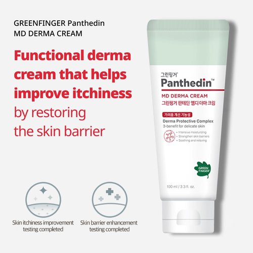 GREEN FINGER Panthenol MD Derma Face Moisturizer 3.4 oz | Hyaluronic acid Ceramide Vitamin Squalane Body Lotion | Skin Barrier Repair Moisturizing Cream for Sensitive Itch Skin | Korean Skincare