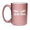 Daylor Lash Boss Makeup Lash Extension Artist Ceramic Coffee Mug Tea Cup Gift (15oz Rose Gold)