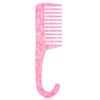 Rizos Curls Hanging Shower Comb, Detangle & Distribute Conditioner In Shower, Gentle On All Curl Types, Easy to Hang & Use, Pink