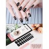 Kalolary Black Gel Nail Wrap Strips, Cat Eye Black Full Nail Wrap Gel Nail Art Polish Sticker Long-Lasting Gel Nail Wrap with Nail File and Stick（UV/LED Lamp Required）