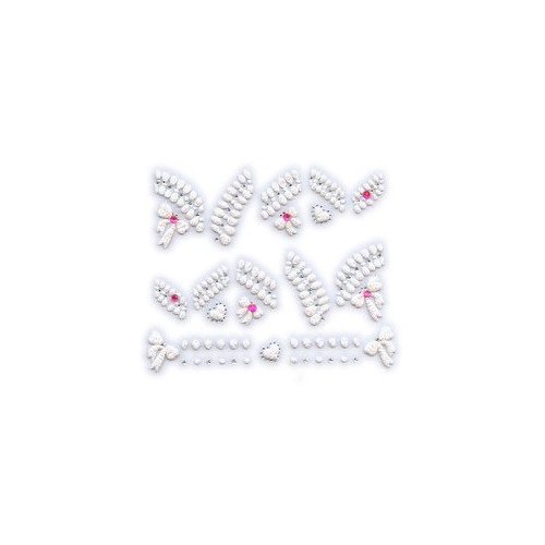Pink Ribbon/Bow w/Rhinestone Nail Stickers/Decals