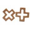 Arakierst 2pcs Organic Wood Cross Pure Natural Animal Shape Toys Beech Wooden Handmade Grasping Pattern DIY Pacifier Chain Pendant