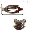 Parcelona France Wide Beak Celluloid Tortoise Shell Side Slide-in Claw Hair Clip Clamp Clutcher (Shell)