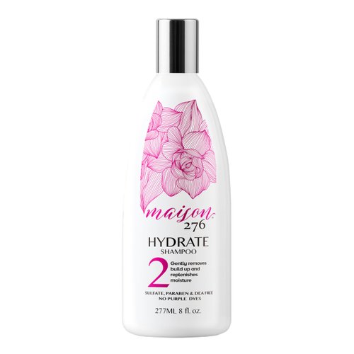 Maison 276 HYDRATE Shampoo for Silver, Gray & Blonde Hair, Tone-Correcting Shampoo, NOT a Purple Shampoo, Neutralizes Brassiness & Replenishes Hair Moisture, Sulfate-Free, 1, 8 oz Bottle
