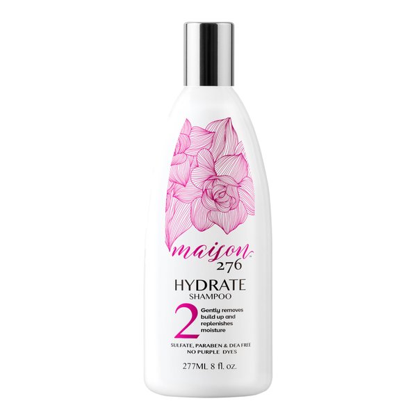 Maison 276 HYDRATE Shampoo for Silver, Gray & Blonde Hair, Tone-Correcting Shampoo, NOT a Purple Shampoo, Neutralizes Brassiness & Replenishes Hair Moisture, Sulfate-Free, 1, 8 oz Bottle