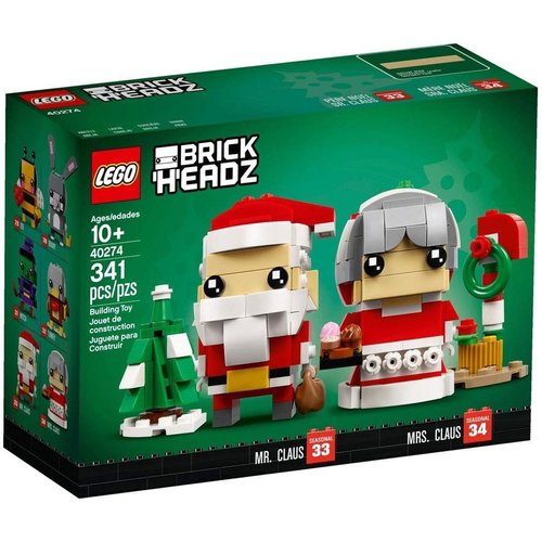 LEGO BrickHeadz Mr. & Mrs. Claus 40274 Building Kit (341 Pieces)