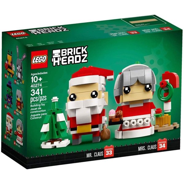 LEGO BrickHeadz Mr. & Mrs. Claus 40274 Building Kit (341 Pieces)