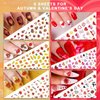 Whaline 18 Sheets All Holiday Nail Art Stickers Christmas Nail Decals All Season Fall Christmas Winter Valentine 4th of July Self-Adhesive Nail Decals for Xmas DIY Manicure Party Decor