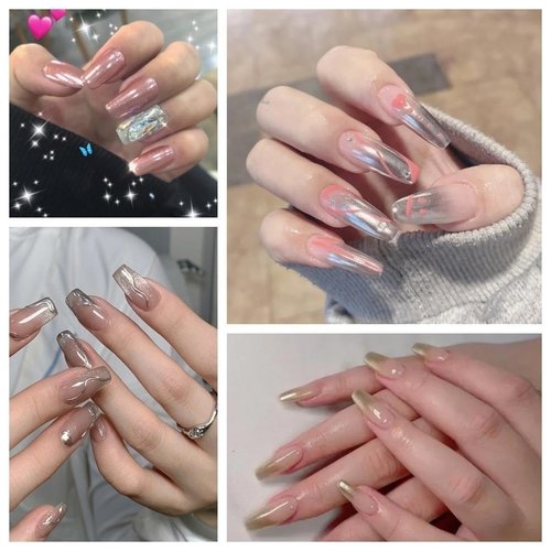 GZMAYUEN Rose Gold Nail Chrome Powders, 6 Colors Gold Chrome Powder for Nails Metallic Mirror Nail Powders Nail Art Decorations