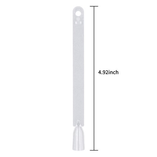 KRISMYA Set of 4 Total 200 Pcs Clear Nail Swatches Sticks,Clear Nails Sample Sticks,Transparent Fan-shaped Nail Art Tips Display Polish Board Display Practice Sticks Tool with Metal Split Ring Holder