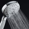 AquaSpa High Pressure 6-setting Luxury Handheld Shower Head – Extra Long 6 Foot Stainless Steel Hose – Anti Clog Jets – Anti Slip Grip – Top US Brand – Includes Extra Wall Bracket – Chrome Finish