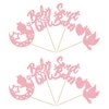 24Pcs Baby Girl Cupcake Toppers Pink Glitter Moon Star Sweet Baby Girl Cupcake Picks Decorations for Gender Reveal Baby Shower Kids Girls Birthday Party Supplies