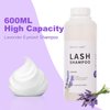 Arison Eyelash Eyelash Extension Shampoo 600ml / Eyelid Foaming Cleanser/Wash for Extensions and Natural Lashes/Paraben & Sulfate Free Safe Makeup & / Professional & Self Use (Lavender)