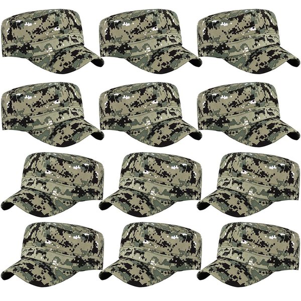 ZffXH 12 pcs Birthday Party Hats Army Cadet Soldier Theme Party hat Favors Halloween Costume Cap
