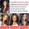 26 Inch Water Wave Lace Front Wigs Human Hair 200% Density 13x6 Wet and Wavy HD Transparent Lace Frontal Wig For Black Women Glueless Wigs Human Hair Pre Plucked with Baby Hair