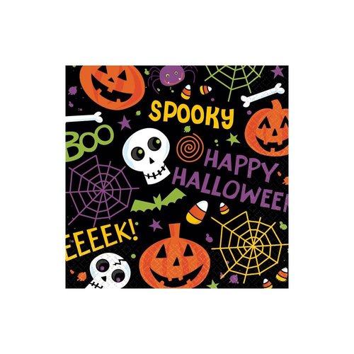 Spooktacular Halloween Gang Disposable Beverage Paper Napkins, 5"x 5" Pack of 125.