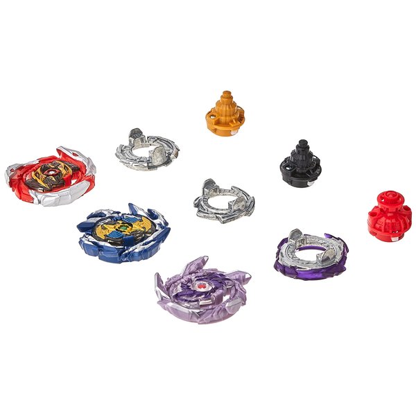Beyblade Burst Surge Speedstorm Thunder Threat 3-Pack - Kolossal Fafnir F6, Spear Dullahan D6, Brave Roktavor R6 Battling Game Top Toys