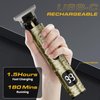 Fannas Hair Clippers for Men, Professional Hair Trimmer Barber Cordless Zero Gapped Hair Clippers with LCD Display, Mens Gifts Beard Trimmer T Liners Shavers Edgers Clipper for Hair Cutting - Gold