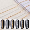 6 Strips Chain Nail Charms,Gold Nail Chains 3D Nail Art Charms Silver Chain Accessories Supplies,Metal Punk Nail Caviar Beads for Nails,DIY Women Nail Art Decoration