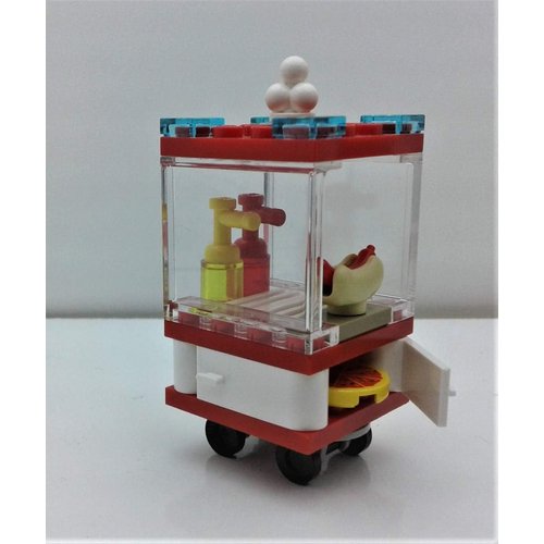 Building Bricks Toys Custom City Park Outdoor Sumner City Square HOT DOG STAND Ice Cream and Pizza.