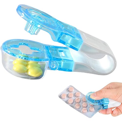Portable Pill Taker, Tablets Pills Blister Pack Opener Assistance Tool, Pill Splitter Cutter for Small Pills, Travel Pill Taker,Pill Dispenser, Storage Box Medication Dispenser, Individuals with Weak