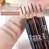 6pcs 2mm Ultra-Thin Eyebrow Pencil with Brush Waterproof Long-Lasting Slim Eyebrow Pencil Peel off Microblading Mapping Pencils (#02 Light Brown)